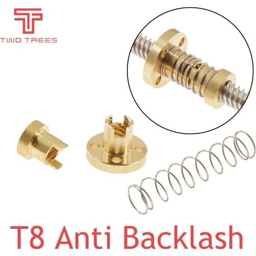 1Set 8mm TR8 - 8mm 4mm 2mm Lead Screw Trapezoidal ACME w/ Anti-Backlash Anti Backlash Nut CNC 3D printer spare parts