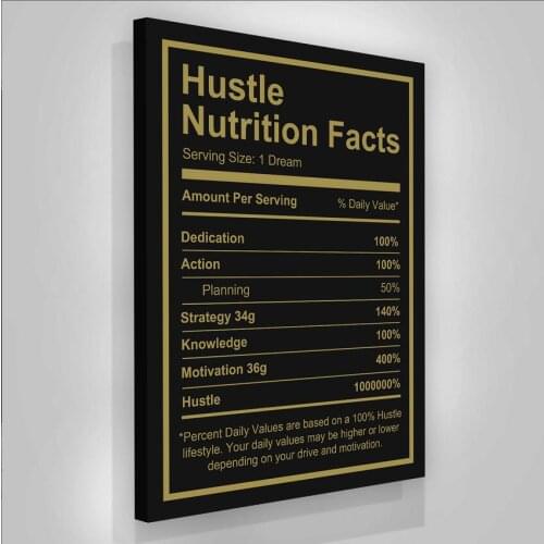 Movie Hustle Nutritional Facts Quotes Prints Black Minimalist Poster Content table Mom Life Canvas Painting Mothers Day Gifts