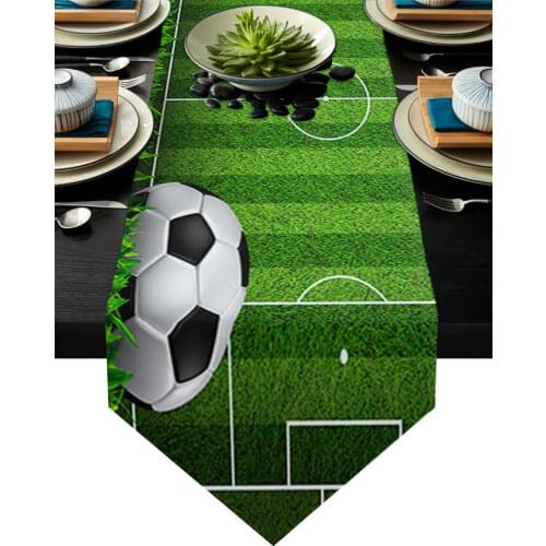 Exquisite Table Runner Football Field Grass Banquet Wedding Hotel Dinner Home Decoration Cotton And Linen Tablecloth