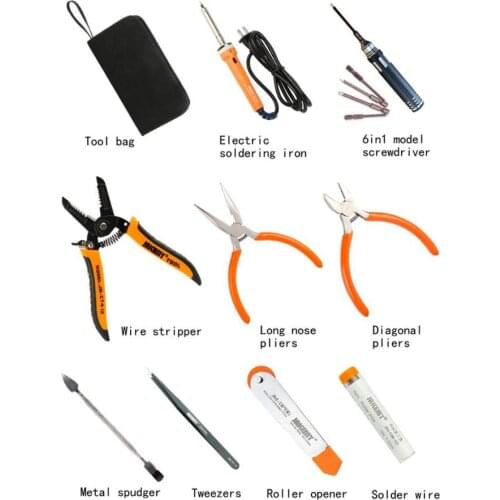 JAKEMY JM-P14 Repair Opening Tools Set For Helicopter UAV Glider Model Electric Soldering Iron Screwdriver Wire Stripper Pliers