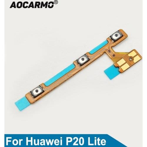 Aocarmo Power On Off Volume Button Key Flex Cable Replacement For Huawei P20 Lite P20lite