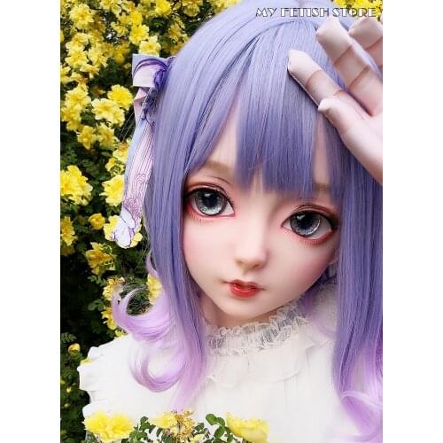KXZ07)Customize Full Head Female/Girl Resin Japanese Cartoon Character Animego Cosplay Kigurumi Mask Crossdressing Doll