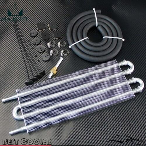 Remote Transmission Oil Cooler/Auto-Manual Radiator Converter Aluminum Universal