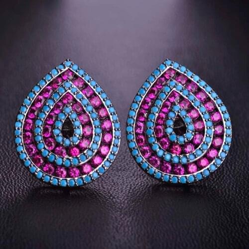 Madrry Water Drop Copper Earrings For Women Luxury Zirconia Heart Brincos Fashion Korean Valentines Day Gifts Ear Accessories