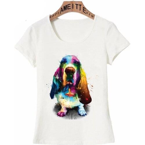 Cute Naughty Clever Beagle Watercolor Gorgeous colors T-Shirt Women T-shirts Funny Dog Design Woman Casual Tees Cute Girl Tops