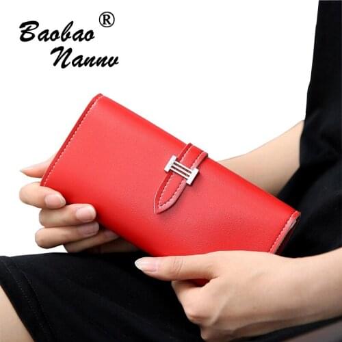 2019 Fashion Wallets Women Luxury Long Wallets Lady PU Leather Belt Purse Card Holders Clutch Money Bag for Carteira Feminina