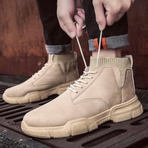 Mens Casual Shoes Autumn and Winter Trend Socks Mouth Martin Boots Outdoor Leisure Sports Casual Shoes Mens Fashion Sneakers