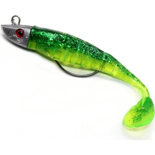 Hot Sale 1/3pcs Soft lure Soft Bait Fishing Lures 13cm DIY Lead Head Jig Fish T Tail Sea Bass Lure Fishing Tackle Fishing Happy