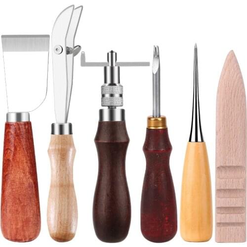LMDZ Leather Craft Tools Set Professional Leather Craft Tools Kit Carving Work Hole Saddle Groover Set Accessories DIY DIY Tool