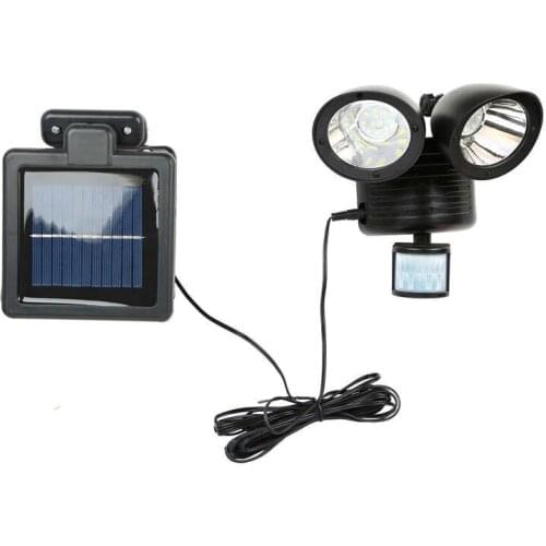 New 22 Led Dual Security Detector Solar Spot Light Motion Sensor Outdoor Floodlight Black