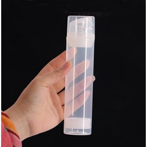 150ML transparent plastic airless bottle with transparent pump and transparent lid for cosmetic packaging products