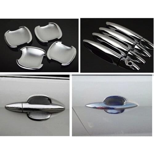 For KIA K2 RIO Sedan 2011 2012 2013 2014 2015 New Chrome Car Door Handle + Bowl Cover Trim Accessories Free Shipping