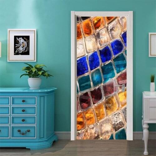 Self adhesive Jewelry gem crystal luxury door sticker porch 3d wallpaper mural,living room bedroom home decoration