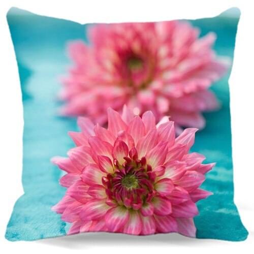 Blue Bedding pillow cases for home car sofa hotel Square pink Chrysanthemum 9 style 16" 18" 19" cotton polyester