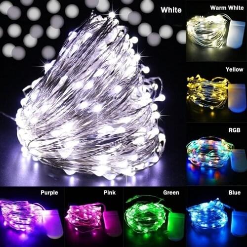 LED Fairy String Lights for Home Christmas Wedding Party Decoration Holiday Lighting Battery Power Copper Wire Lights Outdoor