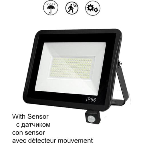 220V 10-100W LED FloodLight Spotlight Exterior Street wall reflector Lights LED Super Bright Lamp Motion Sensor Security Lights