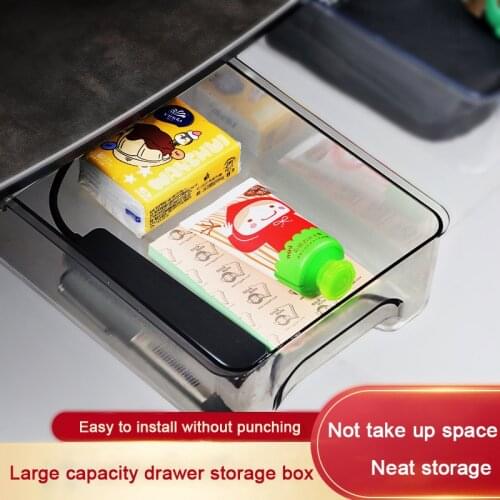 Under The Desk Storage Box Hidden Drawer Type Desk Pen Case Invisible Finishing Box Desk Bottom Storage Stationery Sundries Box