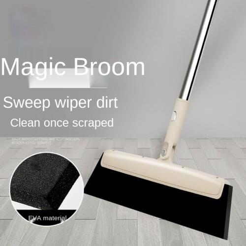 Magic Broom Bathroom Toilet Wiper Sweeping Hair and Floor Broom Black Technology Broom Dual Purpose