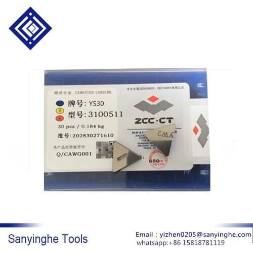 YS30 3100511 sanyinghe Zhuzhou 30pcs/box cnc cemented carbide milling tool blade triangular cutter