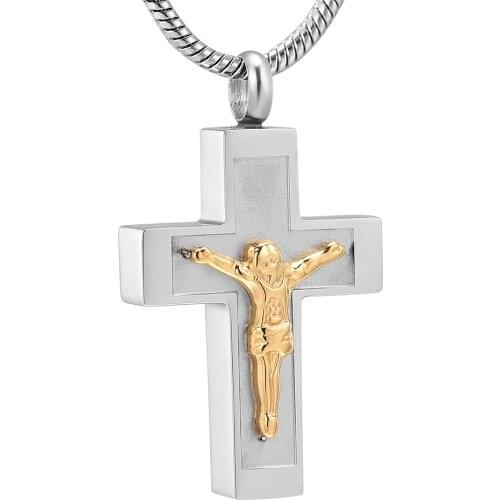 Religion Cross Cremation Jewelry for Ashes for Women Men Ashes Pendants Jesus crucified Keepsake Memorial Urn Necklace for Ashes