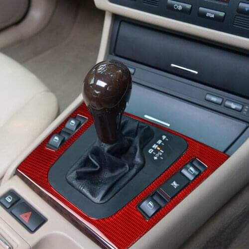 1pcs Red Real Carbon Fiber Sticker Center Control Panel Cover Trim fit for BMW 3 Series E46 1998-2005 RHD Vehicles Accessories