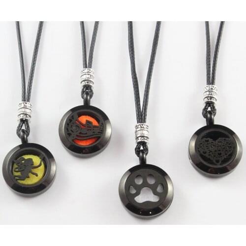 1PC 20MM Gun Black Perfume Locket Pendant Essential Oil Locket Necklace Magnetic Aromatherapy Diffuser Necklace Jewelry