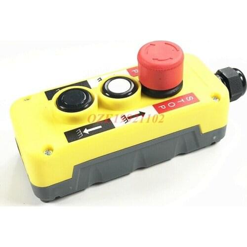 1PC Hoist and Crane Pushbutton Switch Up Down(Momentary, DPST) Red Emergency Stop(Latching, SPST, NC) pendant AC 400V 10(6)A
