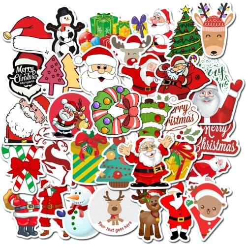 10/30/50PCS Cartoon Christmas Series Diary Graffiti Suitcase Laptop Skateboard Toy Decoration Waterproof Stickers Wholesale