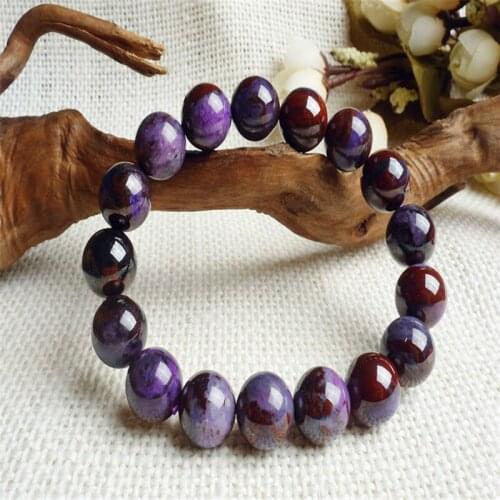 13mm South African Purple Natural Sugilite Gem Stone Round Beads Women Stretch Charm Bracelet