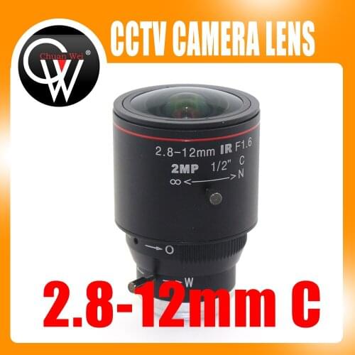 2MP HD 2.8-12mm cctv lens C Mount Manual Focal IR 1/2" 1:1.4 for Security CCTV Camera IP Camera
