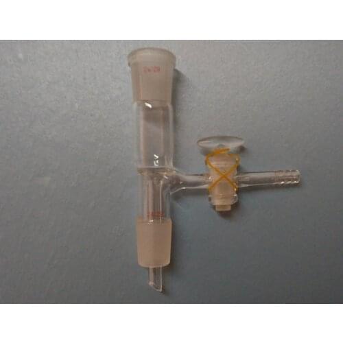 24/29,Glass Straight Vacuum Adapter, W/side Stopcock &10mm Hose Connection