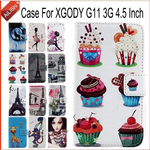 AiLiShi Factory Direct! Case For XGODY G11 3G 4.5 Inch Flip New PU Leather Case Exclusive 100% Special Phone Cover Skin+Tracking