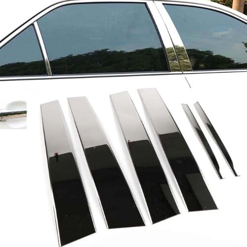 For 2006-2019 Toyota Camry Car Window Pillar Trim Styling Exterior Car Moldings 6Pcs/set Stainless Steel Auto Parts