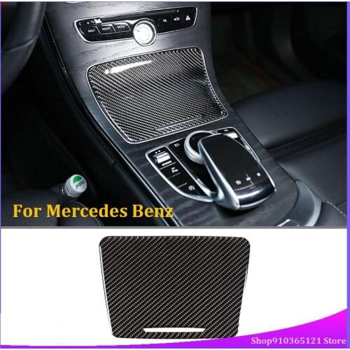 For Mercedes Benz C Class W205 GlC X253 2015-2019Real Carbon Fiber Car Interior Center Console Decoration Panel Stickers Parts