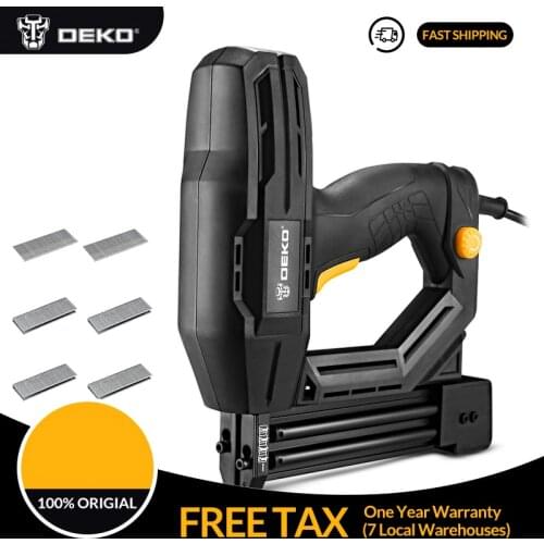 DEKO DKET02 Electric Tacker and Stapler Furniture Staple Gun for Frame with Staples & Woodworking Tool