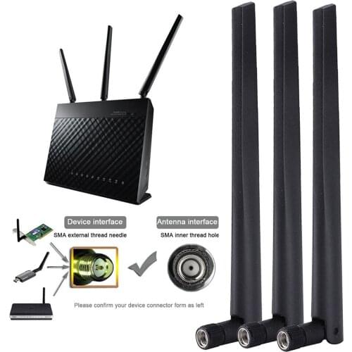 Hot Sale 2.4GHz 5GHz Dual Band Antenna RP-SMA Male Magnetic Base For WiFi Router Antenna