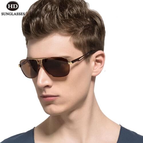 HDclear Fashion Polarized Sunglasses Man Brand Design Driving Glasses Pilot Eyewear Outdoor Zonnebril Casual Oculos De Sol LD020