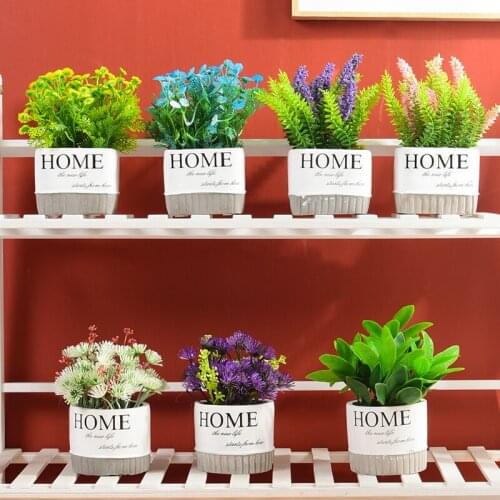 Artificial Plant Gypsophila Lavender Small Potted Ornaments Home Living Room Dining Room Fake Flower Ornaments Bonsai