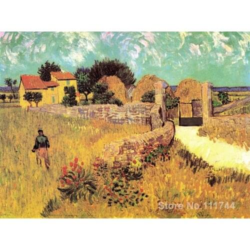 Oil reproduction Farmhouse in Provence by Vincent Van Gogh Canvas Painting Hand painted High quality
