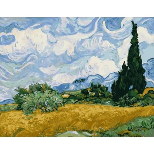 Van Gogh sky Scenery DIY Digital Painting By Numbers Modern Wall Art Oil Painting Christmas Gift Home Decor Big Size
