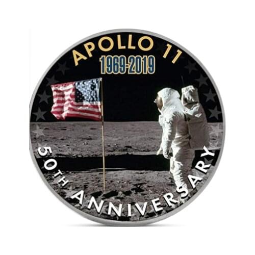 Apollo 11 50th Anniversary Silver Coin Collectibles Coins Challenge Coin US Medal Collector Dropshipping #12