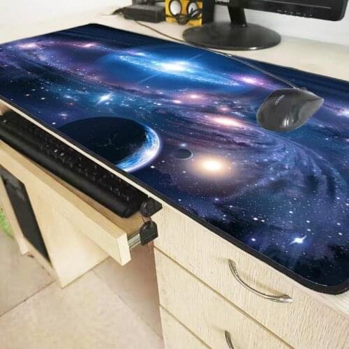 Mairuige 900*400*3mm Blue Space Extended Gaming Speed Mouse Pad Mat Stitched Lock Edges Waterproof Rubber Mousepad Keyboad Mat
