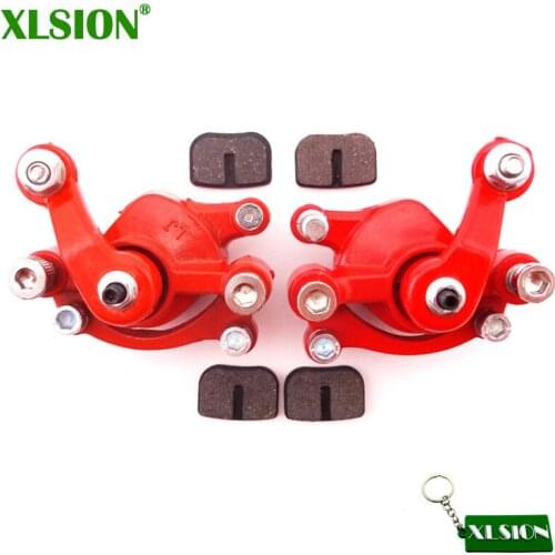 XLSION Left + Right Disc Brake Calipers + Brake Pads For Chinese Pocket Bike Mini Dirt Bike ATV Goped Scooter Go Kart