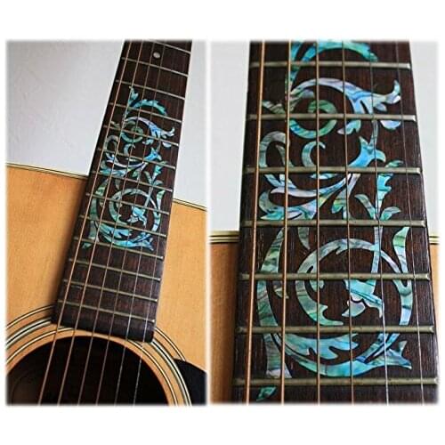 Fretboard Markers Inlay Sticker Decals for Guitar - Ornamental Swirl Mixed-Color