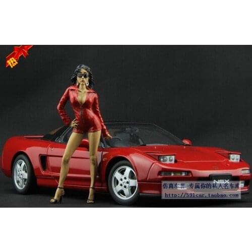 1:18 simulation car model modern girl resin figure