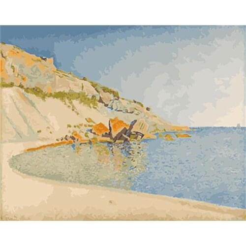 DRAWJOY Framed Picture Seascape DIY Oil Painting By Numbers Painting & Calligraphy Coloring By Numbers For Living Room