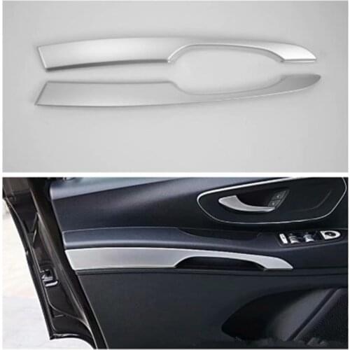 Car Inner Door Handle Bar Panel Cover Decal Trim Sticker ABS Fit For Mercedes Benz VITO 2017 Car Styling