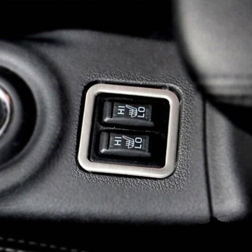 Car interior seat heating button decorative frame modification Stickers For Mitsubishi Outlander 2013 2014 2015 2016