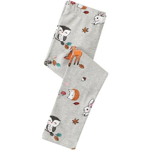 Autumn Spring Animals Applique Legging Pants Girls Stripe Trousers New Pencil Pants Kids Girls Skinny Pants