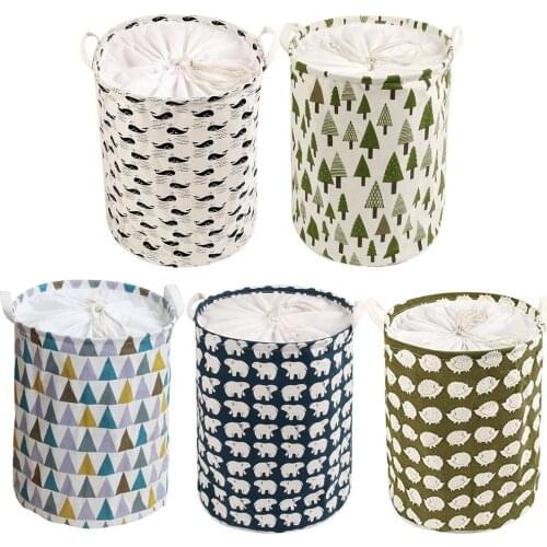 35*45cm Foldable Drawstring Laundry Basket Dirty Clothes Toy Storage Bucket Organizer Washing Dirty Clothes Big Basket Organizer